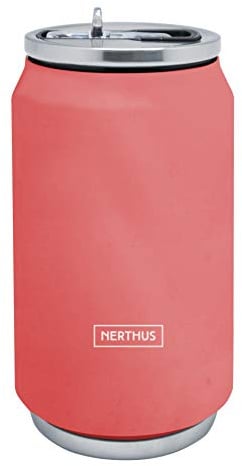 Nerthus FIH 785 Isolierte Dose doppelwandig 330 ml Koralle Edelstahl ideal für Erfrischungsgetränke Bier und Strand