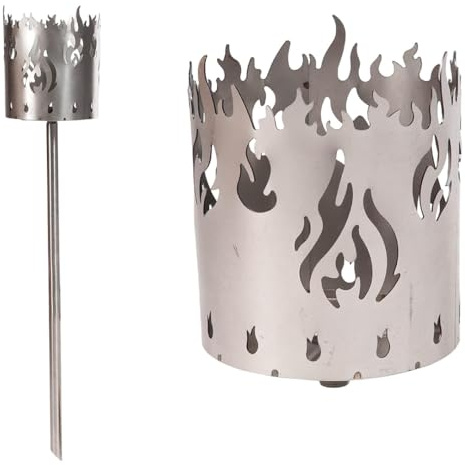 Gartenfackel für draußen Motiv Feuer 3X Brennelemente - Holzspäne mit Wachs - Schwedenfackel Pelletfackel Feuersäule Flammschalen Wachsfackel Gartenleuchte