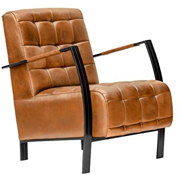MASSIVMOEBEL24.DE Sessel Hellbraun Iron Label #13 | 64 cm (BxTxH) 17 kg Industrial montiert