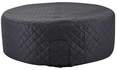 Yinnhom Runde Pool Abdeckung 208 cm, UV-Resistant Pool Abdeckung mit Adjustable Buckles und Reißverschlusstür fur Summer and Winter, Tear-Resistant High Density Tarpaulin, einfache Installation
