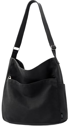 Canvas Schultertasche Damen Groß, Hobo Umhängetasche Handtasche Damen
