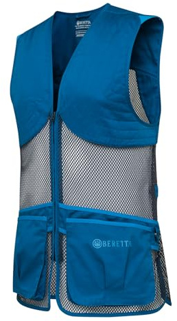 Beretta Unisex Vollmaschige Schießweste – atmungsaktive, leichte Wettkampfweste mit Patronentaschen und bequemer Passform, Blue Twilight, L