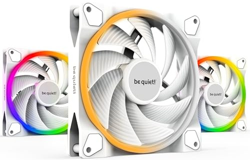 be quiet! Light Wings 140mm PWM High-Speed White 3er-Pack ARGB LED Lüfter, 2200 RPM, leise 31 dB(A), hoher Luftdruck, inkl. ARGB Hub, Weiß