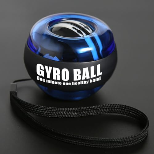 Fhlprte Handgelenk Gyro Ball,Handgelenk Training Ball,2.75 * 2.75 * 1.96 in 300g, Autostart Gyro,Handgelenkstärker,Gyroskopischer Unterarm-Trainer,zum Training der Hand und Armmuskulatur (Blau)