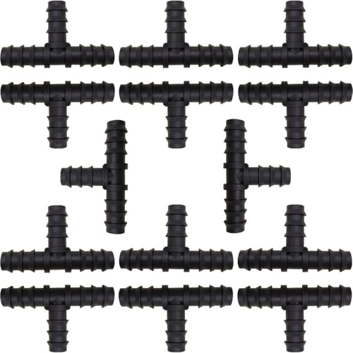 Tropfschlauch Verbinder, CTRICALVER 14 Stücke T-Stück Schlauchverbinder, Bewässerung Anschluss kit, Widerhaken Verbinder für 16mm Bewässerung System