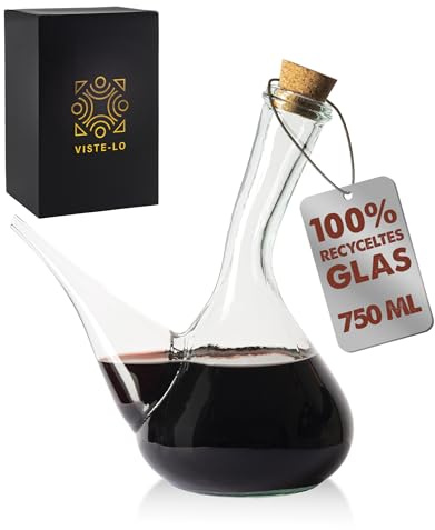 Artisan Glas Weinkrug. Weinausgießer aus Glas 750 ml. Kristall porron. weinausschenker spender dekanter, Wein, Öl und Bierspender 0,75l.Handgefertigt. 100% Recyceltes Glas.