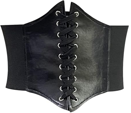 Korsett Gürtel Damen Frauen Tied Waspie Gürtel Vintage Elastische Taille Gürtel Leder Lace-up Breiten Band Piraten Korsett Breiter Schnürgürtel für Damen Korsettgürtel für HalloweenParty Kleid Cosplay