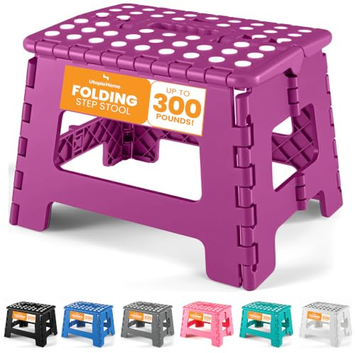 Utopia Home Tritthocker Kinder Klappbar – Anti-Rutsch Lila