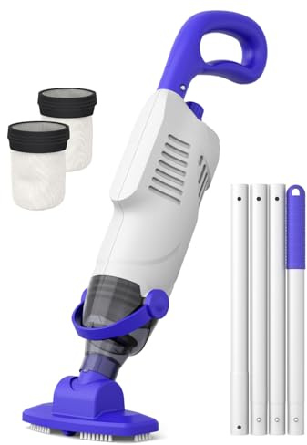 Little Shark Poolstaubsauger für Aufstellpools, Whirlpool-Staubsauger mit 60W-Motor, 18 Gallonen/Minute starke Saugleistung, kompakter und leichter Poolstaubsauger mit 5000-mAh-Akku, 1 Stunde Laufzeit