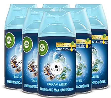 Air Wick Freshmatic Max Raumspray – Nachfüller für den Air Wick Freshmatic Max – Duft: Tag am Meer – 6 x 250 ml Nachfüller Raumduft und Lufterfrischer