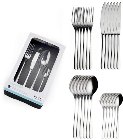 vivo - Villeroy & Boch Group – New Fresh Basic Tafelbesteck 24 Teilig 6 Personen, Spülmaschinenfest, Besteck Set, Essbesteck, Messer, Gabel, Löffel, Edelstahl