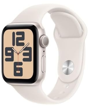Apple Watch SE (2. Generation) GPS 40 mm Smartwatch mit Aluminiumgehäuse in Polarstern und Sportarmband in Polarstern (S/M). Fitness und Schlaftracker, Unfallerkennung, Herzfrequenzmesser
