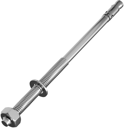 Lumonic 5x Schwerlastdübel M10 x 210mm | hochwertige Keilanker verzinkt | Durchsteckmontage, SOFORT BELASTBAR | Betonanker, Schwerlastanker | für Überdachungen, Geländer, Regale, Trennwände