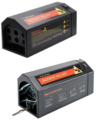 2X Elektrische Rattenfalle - 7000V Elektrische Mäusefalle - Arbeitsstrom Rattenfalle Elektrisch Dual Power Modes Elektrischer Rattenfänger Rattenfallen Schlagfallen
