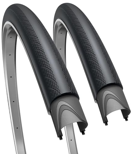 Fincci Rennrad Fahrradreifen 28 Zoll - Paar FaltReifen 700x25c - Slick Fahrradmantel 25-622 für Gravel Bike, E Bike, Tourenräder, Hybrid Fahrrad - 2er Pack