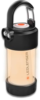 Ledlenser ML4 Warm Light LED Laterne, 300 Lumen, bis 40h Laufzeit, aufladbar mit Akku, blendfreies Licht, mit Rotlichtfunktion, 1xAA Batteriebetrieb möglich, Karabiner, Outdoor, Camping, Schwarz