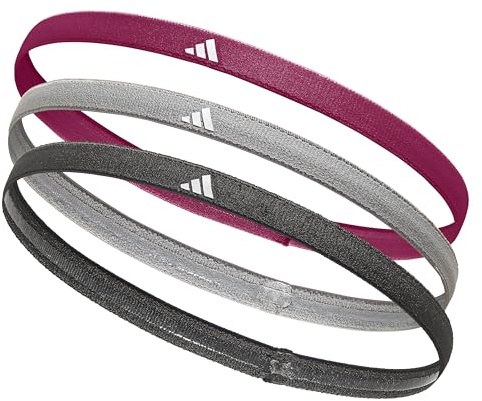 adidas Unisex-Erwachsene Sporthaarbänder Stirnband, Schwarz, Grau, Power Berry, Einheitsgröße
