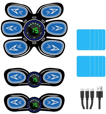 JOYTOUR EMS Trainingsgerät, Bauchmuskeltrainer Elektrisch, Sicher Effektiv Schneller Bauchtrainer, Ganzkörper EMS Bauchmuskeltrainer, 10 Stück Ersatzpads,6 Modi & 15 Intensitäten
