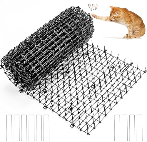 Kyrieval 30 x 200 cm Dornengitter Gegen Katzen, Katzengitter, Katzenabwehrmatte, Katzenabwehr Garten, Anti-Katzen-Katzenschreck für Garten