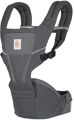 Ergobaby Alta Hip Seat Babytrage mit Babyhüftsitz für Babys und Kleinkinder ab 4 Monaten (5,5 kg - 20,4 kg), Hüftsitz Trage Hüfttrage mit SoftFlex Mesh