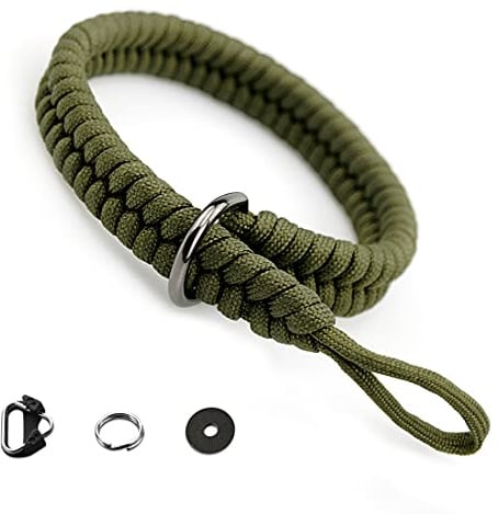 Dreamark Kamera Handschlaufe DSLR, Kameragurt aus Paracord 550 Schultergurt Kamera für Systemkamera Canon Sony Nikon Leica Panasonic Fuji Olympus DSLR SLR (Grün)