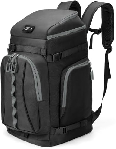 Lunidry Skischuhtasche mit Helmfach, 65L Skirucksack Skischuhrucksack mit Ski Helmtasche, Wasserdicht Skitasche Skisack für Skistiefel, Schlittschuhe, Skibrille, Snowboard, Skihandschuh