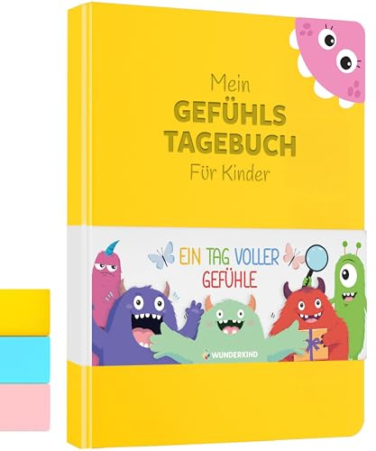 Wunderkind Gefühlstagebuch Kinder 6-12 Jahre | Tagebuch Mädchen und Jungs | Gefühle Buch Kinder | Für ein gutes Gefühl | Dankbarkeitstagebuch für Kinder (inklusive 15 Spiele, Sticker & Hörbuch)