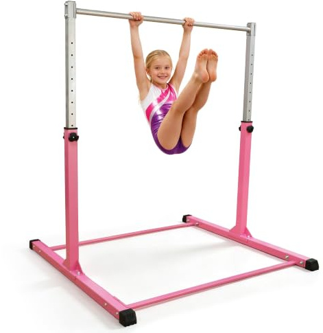 ORIENTOOLS Gymnastikstange für Kinder, horizontal, höhenverstellbar, 90 cm bis 150 cm, Gymnastik-Trainingsgerät für Zuhause, Mädchen, Fitness, Garten, Fitnessstudio, unebene Stangen, Sporttänzer