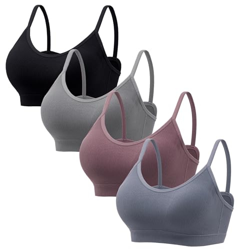 HBselect Burstier Damen Baumwolle, BH Damen ohne Bügel Seamless BH Damen | Sport-BHs für Damen weicher Unterstützung Damenmode, komfort gepolsterte Yoga Bustier, BH ohne Bügel guter halt testsieger