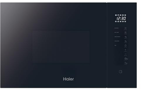 Haier Series 2&4 H38FMWID4ID27N Einbau-Mikrowelle mit Grill, 20 l, Leistung 1450 W, Grillleistung 1000 W, 8 Leistungsstufen, 6 Funktionen, Touchscreen, 8 Automen, Sicherheitsverriegelung, Schwarz