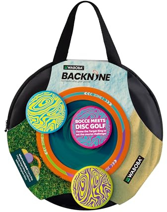 Waboba Backnine, Nomadic Disc Golf/Frisbee Throwing Flying Target Game, Portable Outdoor Garden Beach Set with 4 Wingman Discs, 1 Ring, Score Card & Carry Case, One Size - 285 x 285 x 5mm