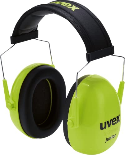 Uvex K junior - gepolsteter Kapselgehörschutz für Kinder - SNR 29 dB & längenverstellbar - lime, schwarz