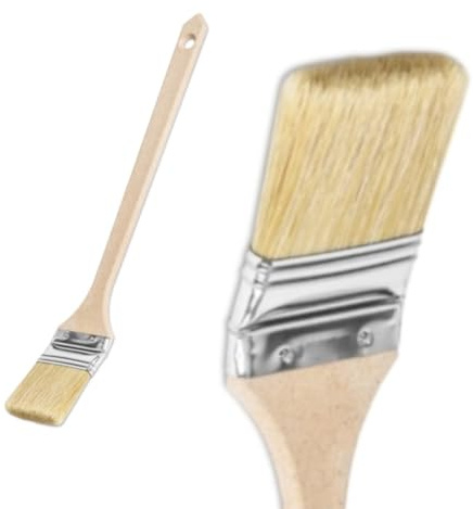 10x Heizkörperpinsel 63 mm mit langem Holzgriff – Flachpinsel für Ecken & schwer zugängliche Stellen – Profi-Malerpinsel für Lack, Öl, Lasur (10 Stück)