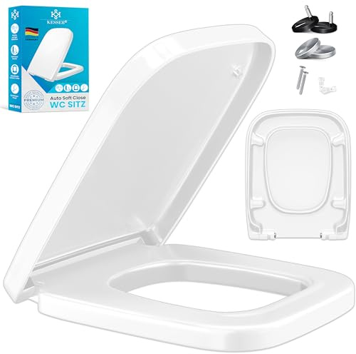 KESSER® WC Sitz mit Absenkautomatik Toilettendeckel Quick-Release-Funktion und Softclose - einfache Montage Klodeckel aus Duroplast Toilettensitz mit Edelstahl Befestigung