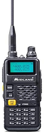 Midland CT590 S Handfunkgerät, Dualband Empfänger mit Ladeschale, C1354, 1500mAh Akku