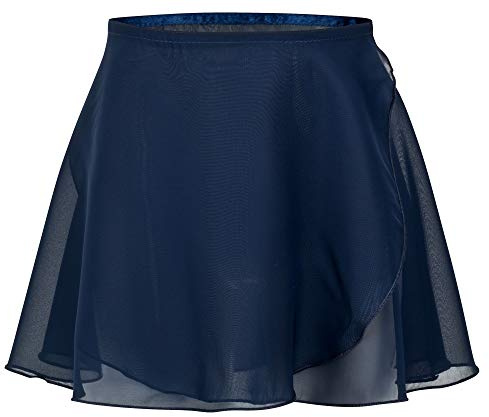 tanzmuster Wickelrock Mädchen Ballett - Emma - (Größe 92-170) aus transparentem Chiffon antistatisch - lockerluftiger Ballettrock zum Binden für Kinder