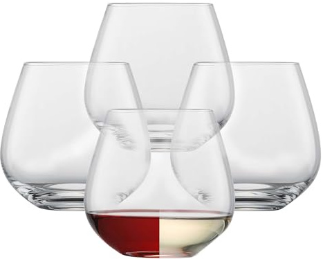 SCHOTT ZWIESEL Weinbecher Forté (4er-Set) | Trinkglas ohne Stiel für diverse Arten von Wein, spülmaschinenfeste Tritan®-Kristallgläser, Made in Germany