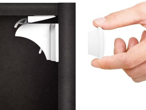 Norjews Magnetisches Kindersicherung Schrank, Baby Schubladensicherung | 10 Schlösser + 2 Schlüssel, Ohne Bohren, Unsichtbare Babysicherheit Magnetschloss, für Meisten Schrank & Schubladen