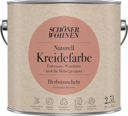 2,5L Schöner Wohnen Naturell Kreidefarbe Herbstrascheln, Gedecktes Rostrot