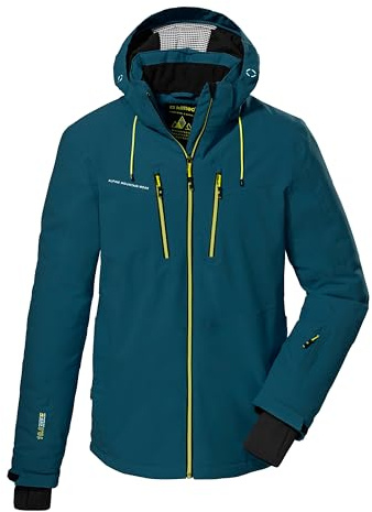 Killtec Herren Skijacke Ksw 44 Mn Ski Jckt/Funktionsjacke mit abzippbarer Kapuze, 10.000 mm Wassersäule, atmungsaktiv, wasserdichter Reißverschluss, Schneefang, PFC-frei, Blau, Größe 56