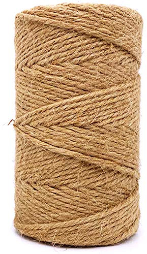 Jute-Schnur, 100 m, 2,5 mm, 4-lagig, strapazierfähig, braun, Juteseil für Zuhause, Garten, Pflanzen, Bildaufhänger, industrielle Verpackung, Einmachgläser, Hochzeitsdekorationen, Handwerk