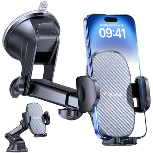 Miracase Handyhalterung Auto[Stärkst Saugnapf] Handyhalter fürs Auto 360° Drehbar, Armaturenbrett Windschutzscheibe KFZ Handy Halterung Kits für iPhone Galaxy Alle Smartphones