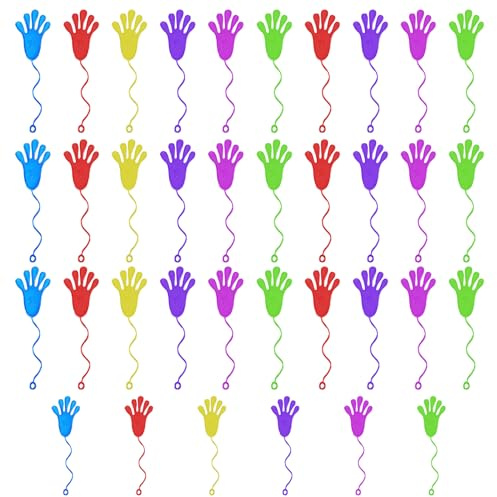 Traxenta 36 Stück Gummi Hand, Klebehände Spielzeug, Klebehand Spielzeug | Klatschhand für Kinder Set, Klebrigkeit Klatschhände Set, Klebrige Gummihand, Bunte Glibberhand für Den Kindergeburtstag