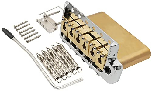 Musiclily Ultra BV005 52,5mm Messing 6-Punk Tremolo Steg Messerkante Hybrid | für Strat Style E-Gitarre