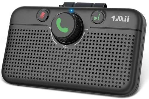 1Mii Freisprecheinrichtung fürs Auto, Bluetooth 5.3 Freisprechanlage Car Kit für Siri Google Assistant, 3W Lautsprecher für Freisprechen, GPS, Musik, Automatische Verbindung, Dual Link,35 H Spielzeit