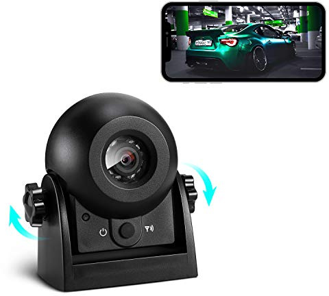 Uzone Rückfahrkamera, kabellos, WiFi, magnetisch, Super-Nachtsicht/IP68, wasserdicht, Parkkamera, Anhängerkupplungskamera, kompatibel mit Android und iOS für PKW, LKW,