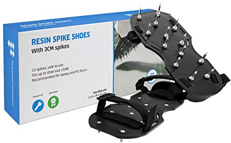 POLYESTERSHOPPEN.NL Nagelschuhe Profi, Nagelsohle, Estrichschuhe | 13 Nägeln, 3 cm, Vormontiert | Für Epoxidböden und PU-Böden, Entlüftung Schuhe, Rasenlüfter, Nagelschuhe Ausgleichsmasse, Nagelwalze
