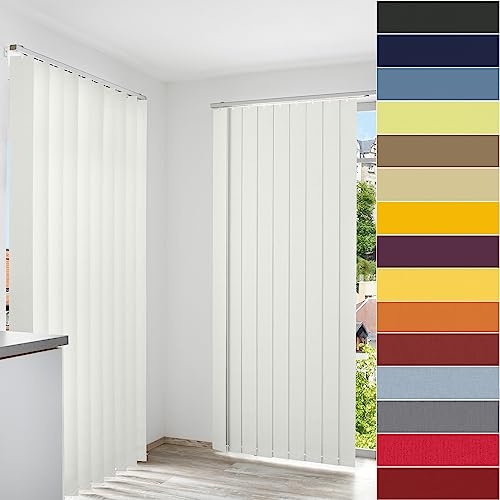 Lamellenvorhang nach Maß, Vertikal Jalousie 127mm, viele Farben | Maßanfertigung, Wand- & Deckenmontage, B:40-700cm, H:100-400cm, Dekore