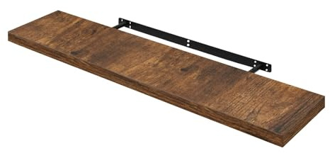 WOLTU Wandregal, Schweberegal, Freischwebendes Regal, Regalbrett Wandboard für Bücher, Bilder, Dekoration 120x23x3,8 cm Vintage Braun RG9315hov