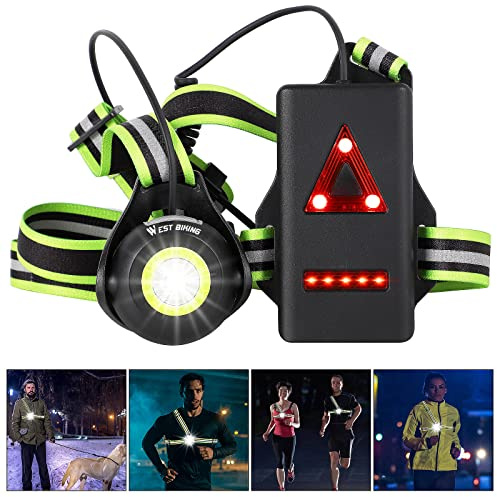 LuTuo Lauflicht, 500 Lumen Lauflampe Sport, 90° Verstellbarer Balken, USB Wiederaufladbare , Wasserdichtes Licht, 360° Reflektierend Brustlicht, LED Brustlampe Laufen for Joggen Angeln